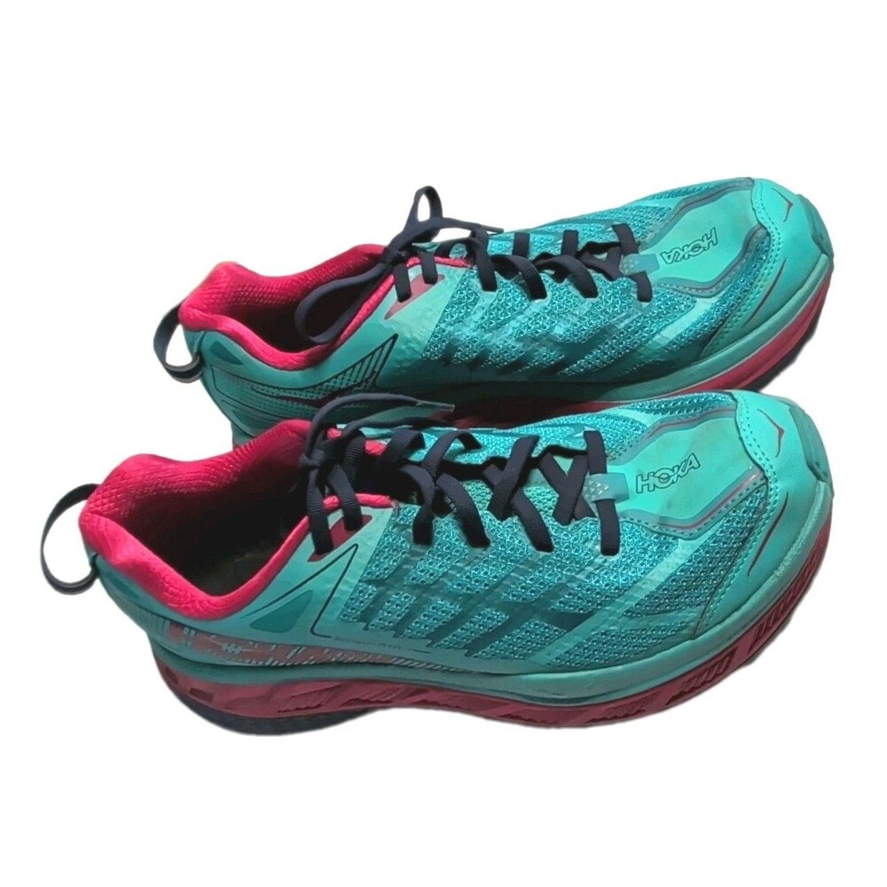 HOKA Women’s Running Shoes Size 10 Teal Aqua Pink Athletic Sneakers